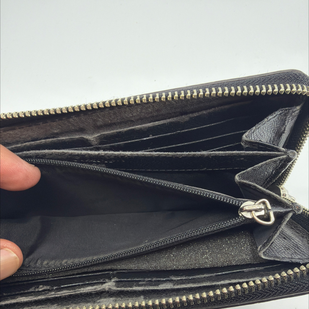 Coach Zip Around Grey Leopard Print Coated Canvas Wallet - Picture 8 of 8